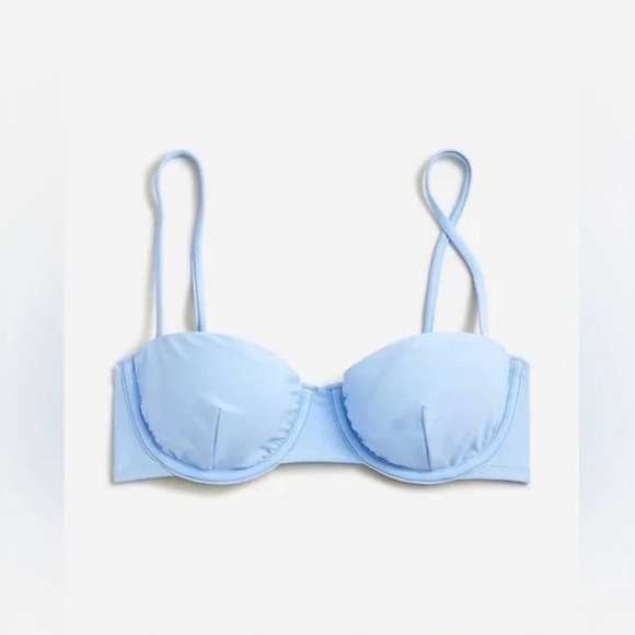 J. Crew Women’s Balconette Underwire Bikini Top BX612 Size 40D In Blue NWT - Picture 1 of 7